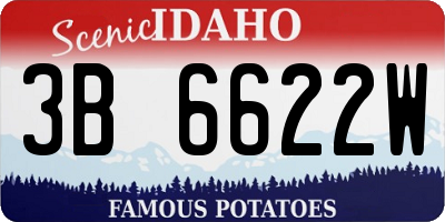 ID license plate 3B6622W