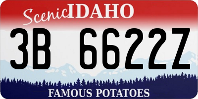 ID license plate 3B6622Z