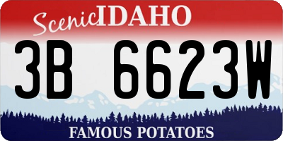 ID license plate 3B6623W