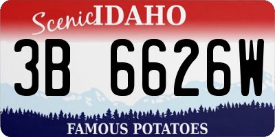 ID license plate 3B6626W