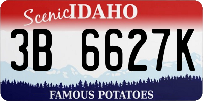 ID license plate 3B6627K