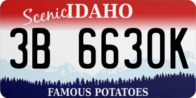ID license plate 3B6630K