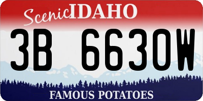 ID license plate 3B6630W