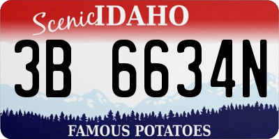 ID license plate 3B6634N