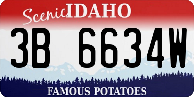 ID license plate 3B6634W