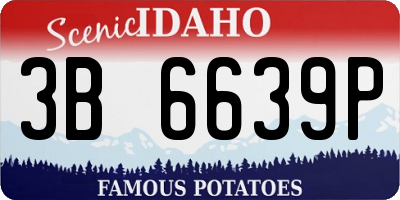 ID license plate 3B6639P