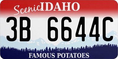 ID license plate 3B6644C