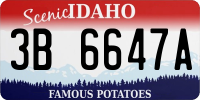 ID license plate 3B6647A