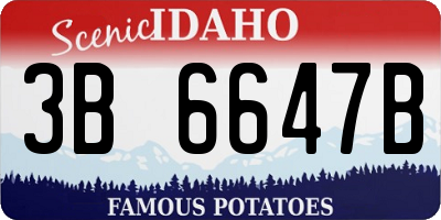 ID license plate 3B6647B