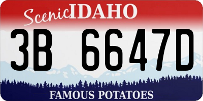 ID license plate 3B6647D