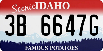 ID license plate 3B6647G