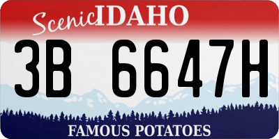 ID license plate 3B6647H