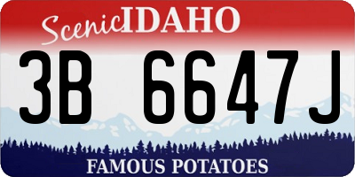 ID license plate 3B6647J