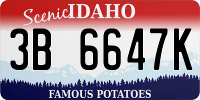 ID license plate 3B6647K