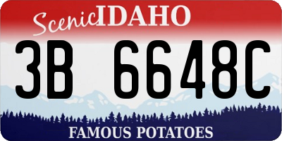 ID license plate 3B6648C