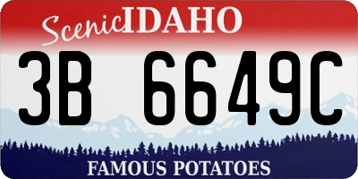 ID license plate 3B6649C