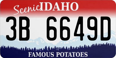 ID license plate 3B6649D