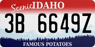 ID license plate 3B6649Z