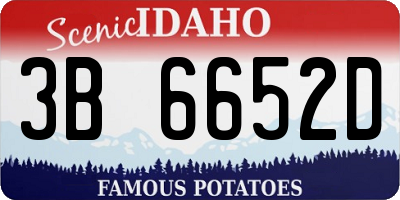 ID license plate 3B6652D
