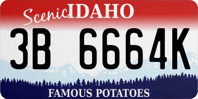 ID license plate 3B6664K