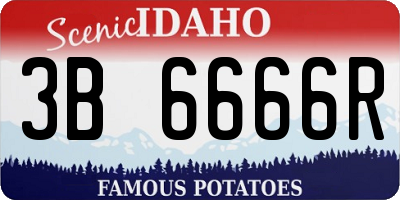 ID license plate 3B6666R