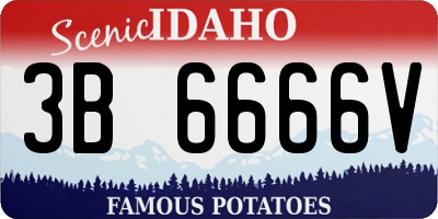 ID license plate 3B6666V