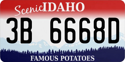 ID license plate 3B6668D