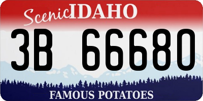 ID license plate 3B6668O
