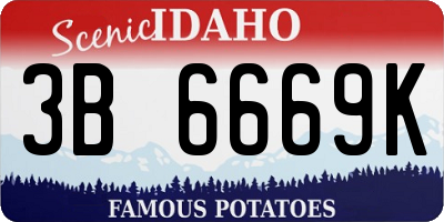 ID license plate 3B6669K