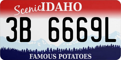 ID license plate 3B6669L