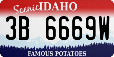 ID license plate 3B6669W