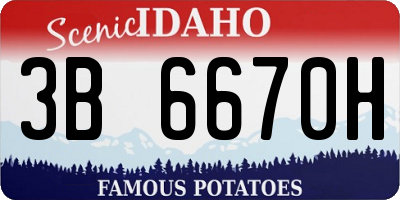 ID license plate 3B6670H