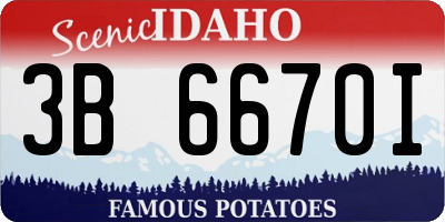 ID license plate 3B6670I