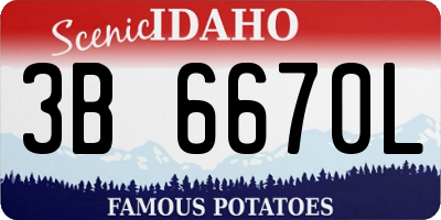 ID license plate 3B6670L