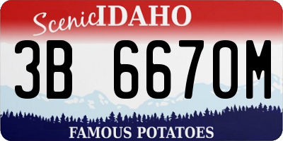 ID license plate 3B6670M