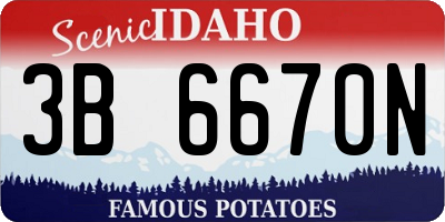 ID license plate 3B6670N