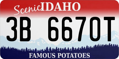 ID license plate 3B6670T