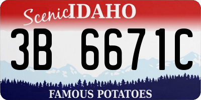 ID license plate 3B6671C