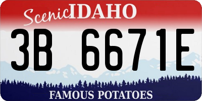 ID license plate 3B6671E