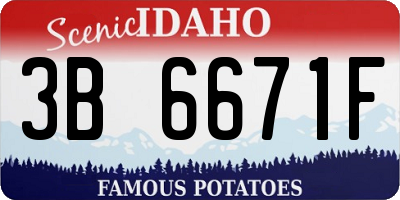 ID license plate 3B6671F