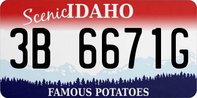 ID license plate 3B6671G