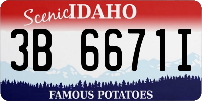 ID license plate 3B6671I
