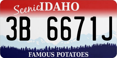 ID license plate 3B6671J
