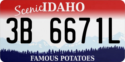 ID license plate 3B6671L