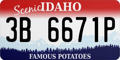 ID license plate 3B6671P