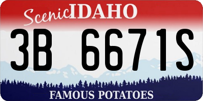 ID license plate 3B6671S