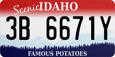 ID license plate 3B6671Y