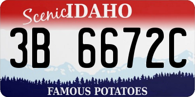 ID license plate 3B6672C