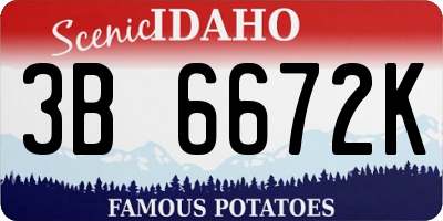 ID license plate 3B6672K