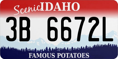 ID license plate 3B6672L